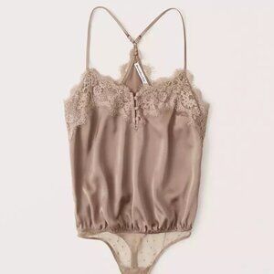 NWOT Abercrombie & Fitch Satin Lace Bodysuit
